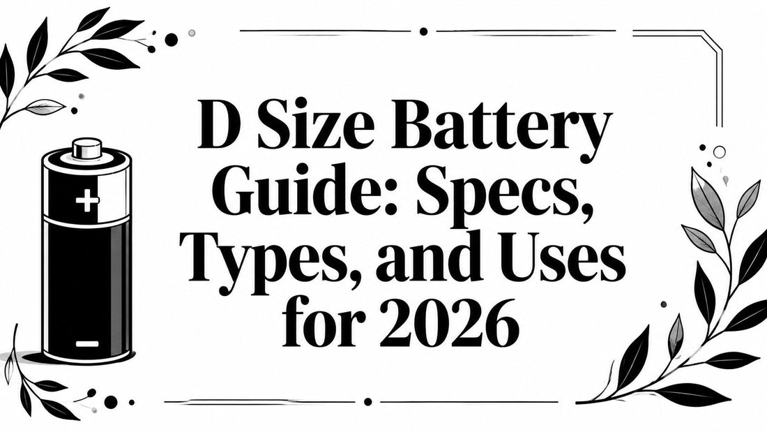 D Size Battery Guide: Specs, Types, and Uses for 2026